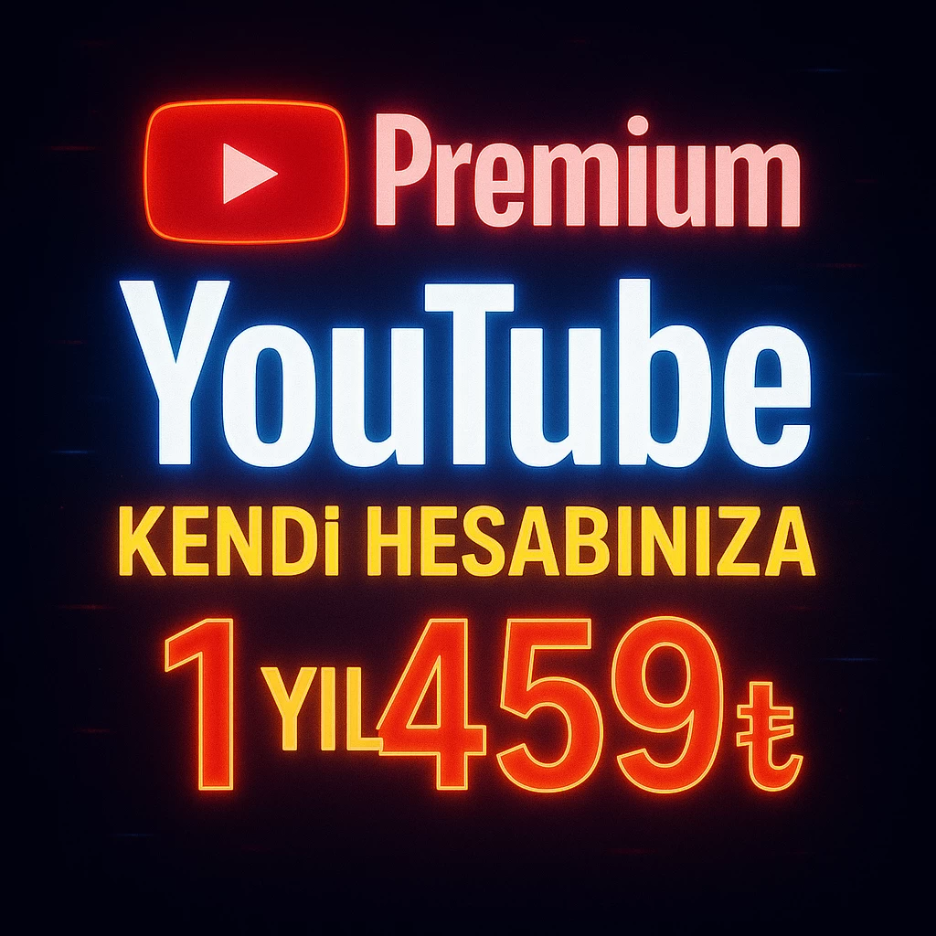Youtube Premium Kendi hesabınıza 1 Yıl 499₺